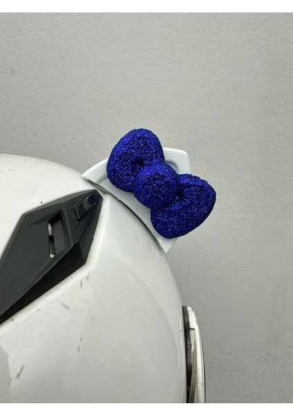 Motor & Motosiklet Koyu Mavi Fiyonklu Beyaz Kedi Kulak Kask Dış Aksesuarı indirimleri