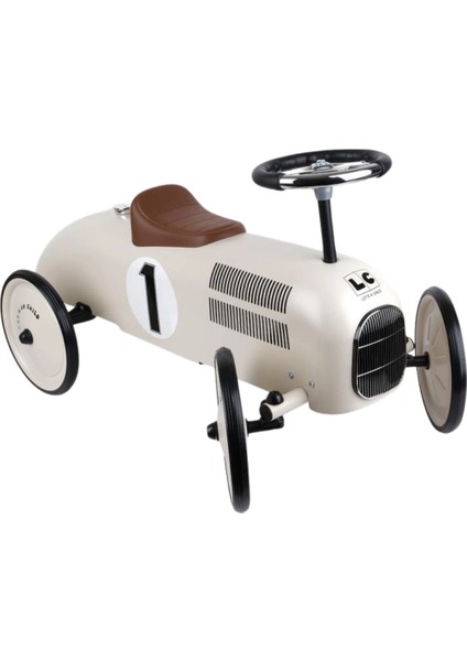 Vintage Metal Klasik Çocuk Arabası Fildişi Renk Sessiz Tekerlek Deri Görünümlü Koltuk indirimleri