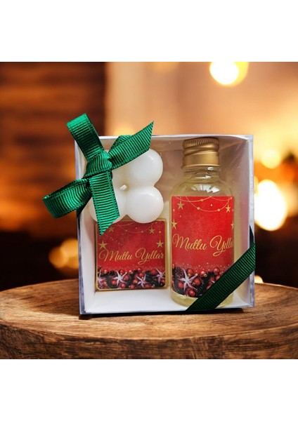 Yılbaşı Hediyesi Daphne Dijital 6'lı Yeni Yıl-Kolonya-Çikolata-Buble Mum-Tasarım Paketli