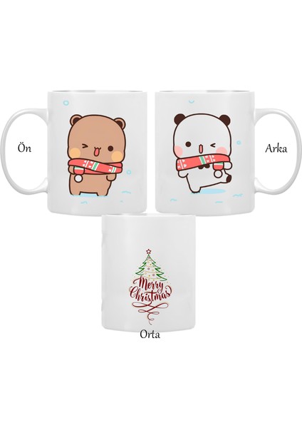 ' Yıl Başı Temalı ' Bubu Dudu Porselen Kupa Bardak