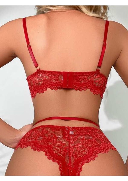 Özel Tasarım Kalp Aksesuarlı Dantellı Fantezı Kırmızı Jartıyer Takım fiyatları