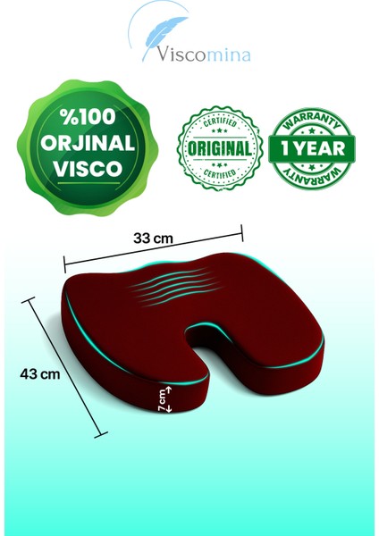 Visco Ortopedik Oturma Minderi, Renkli ve Konforlu Yastık