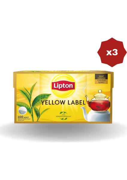 Yellow Demlik Çay 100 Lü - (3 Adet)