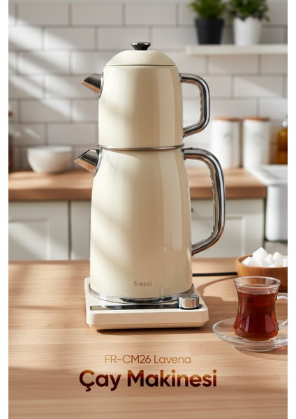Dijital Standlı Çay Makinesi 2 In 1 Çelik Su Isıtıcı FR-CM26 Lavena