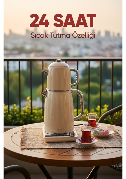Dijital Standlı Çay Makinesi 2 In 1 Çelik Su Isıtıcı FR-CM26 Lavena