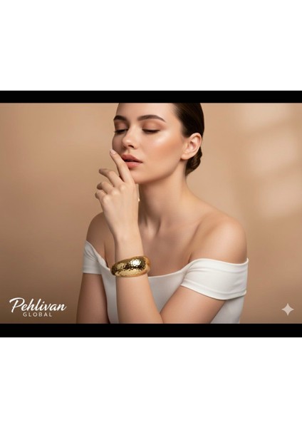 Dövme Çelik Gold Bileklik