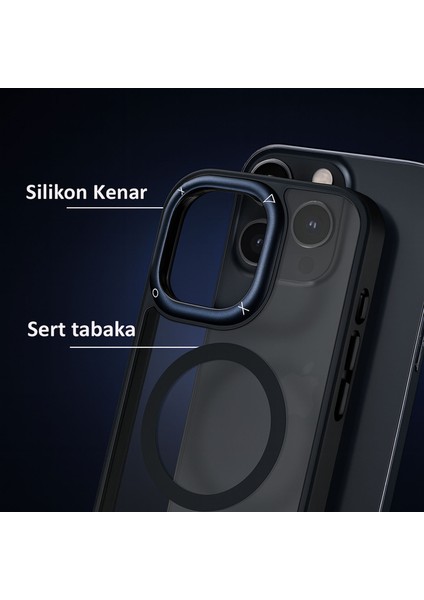 Apple iPhone 12/12 Pro Kılıf Magsafe Wireless Şarj Özellikli Kamera Detaylı Mat Silikon Kapak modelleri