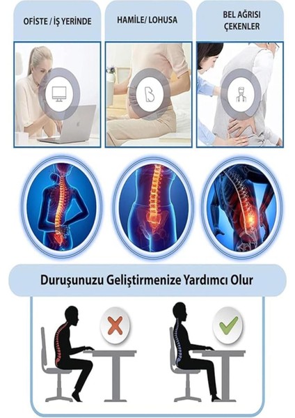 Ortopedik Sırt ve Bel Destek Minderi, Ofis ve Araç Kullanımı Için fiyatları