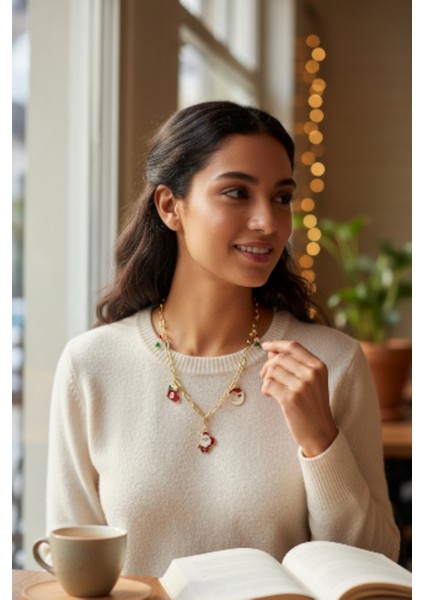 Yılbaşı Temalı Figürlü Zincir Kolye