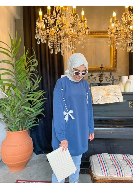 Taşlı Kurdele Modal Tunik modelleri