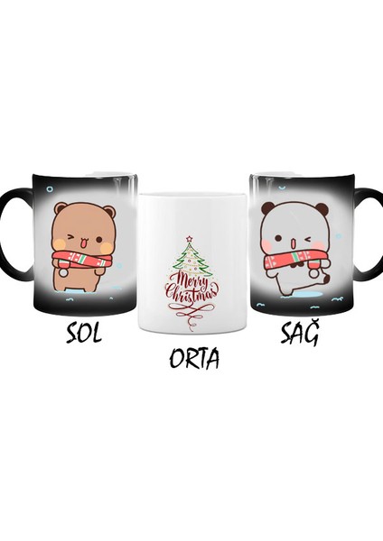 ' Yıl Başı Temalı ' Bubu Dudu Porselen Kupa Bardak