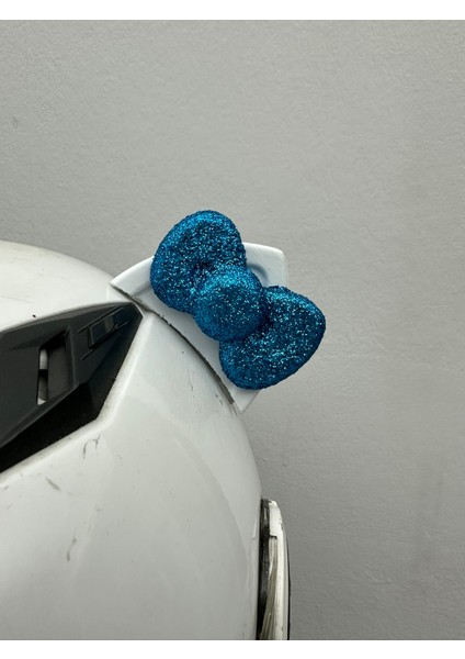 Motor & Motosiklet Petrol Mavi Fiyonklu Beyaz Kedi Kulak Kask Dış Aksesuarı indirimleri