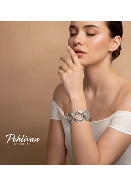 Kalın Halka Zincir Çelik Kadın Bileklik