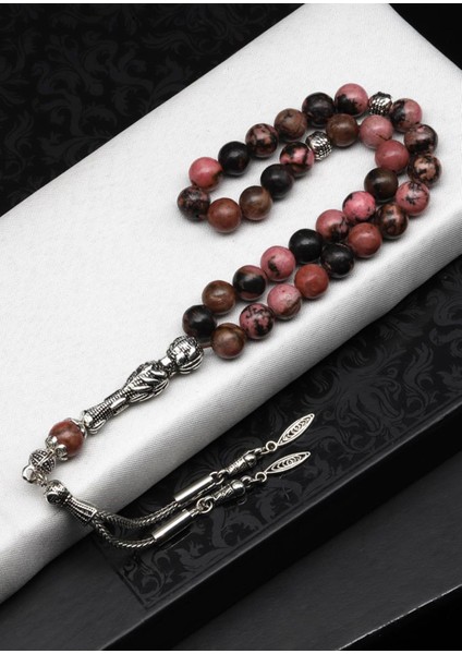 Rodonit Doğal Taş Tesbih 8 mm Küre Kesim 33'lü fiyatları