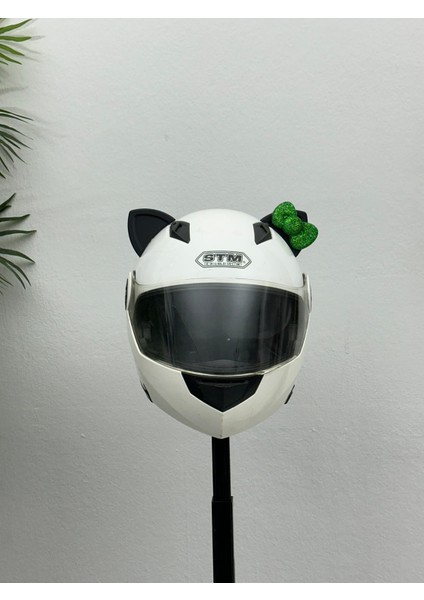 Motor & Motosiklet Yeşil Fiyonklu Siyah Kedi Kulak Kask Dış Aksesuarı fiyatları