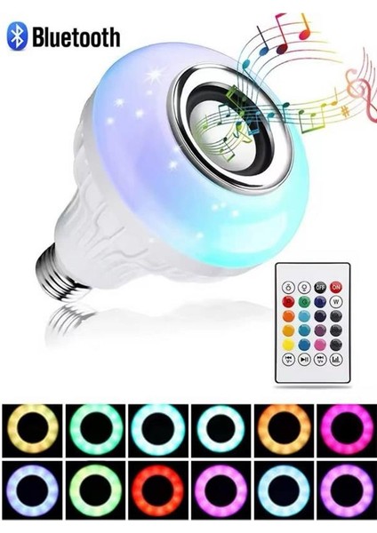 Lamba Hoparlör Ampül Görünümlü Renk Değiştirebilen Android ve Ios Uyumlu fırsatları