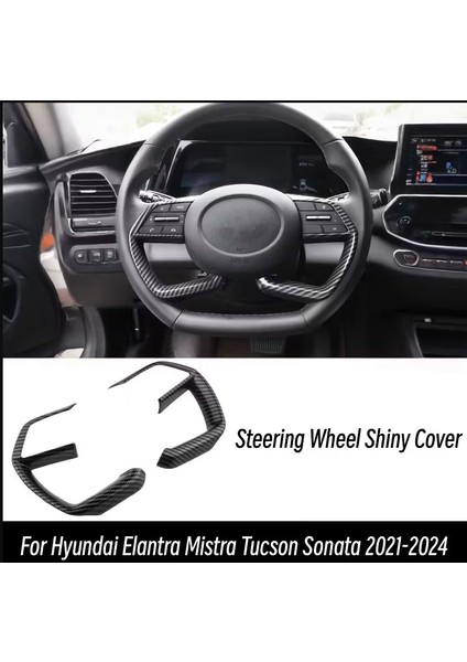 Hyundai Elantra Tucson Sonata 2021-2024 Karbon Görünümlü Direksiyon Kapak