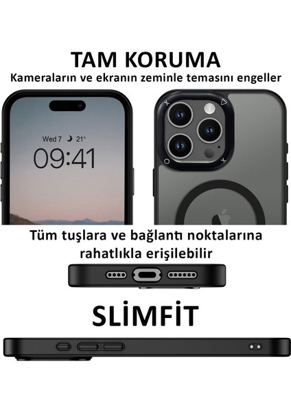 Apple iPhone 12/12 Pro Kılıf Magsafe Wireless Şarj Özellikli Kamera Detaylı Mat Silikon Kapak indirimleri
