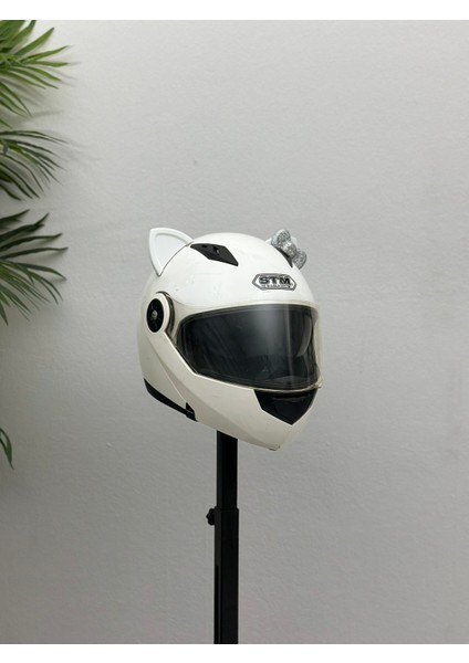 Motor & Motosiklet Hologram Fiyonklu Beyaz Kedi Kulak Kask Dış Aksesuarı fiyatları