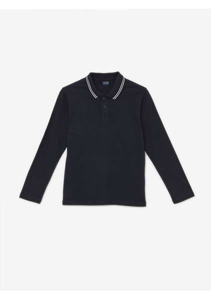 Yeni Sezon Polo Yaka Basic Uzun Kollu Erkek Çocuk Tişört