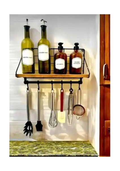 Metal Askılıklı Kahve Köşesi Rafı modelleri