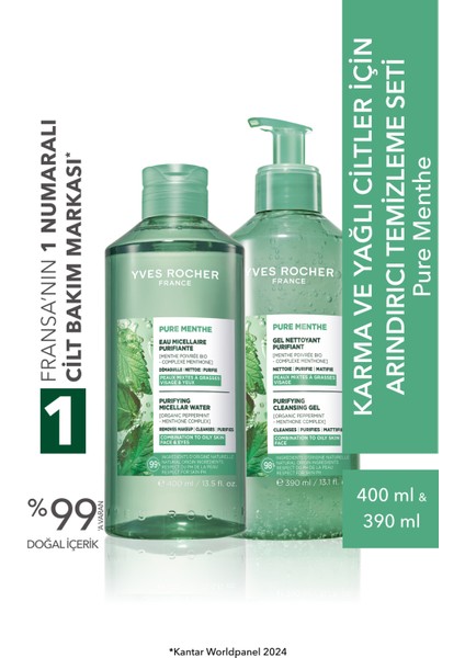 Karma ve Yağlı Ciltler Için Arındırıcı Temizleme Seti - Pure Menthe