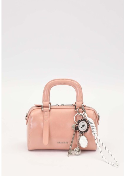 Pembe Charm Aksesuarlı El Çantası