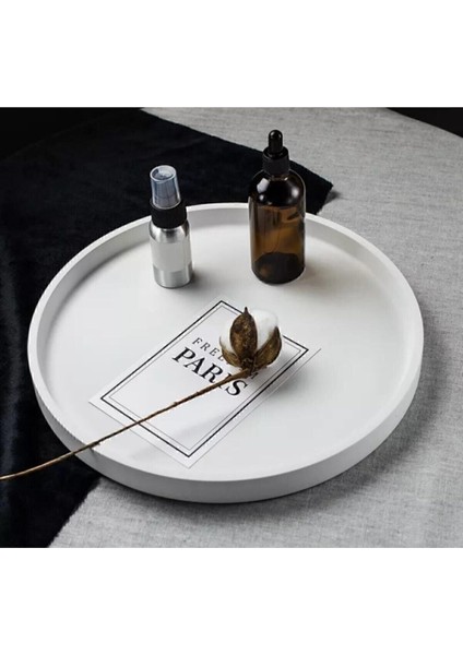 Perfingo Çok Amaçlı Dekoratif Yuvarlak Sunum Tepsisi Şık Pinterest Tasarım Bohem fiyatları