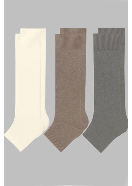 3 Adet Burunsuz Basic Pamuk Içerikli Yoga Tozluk