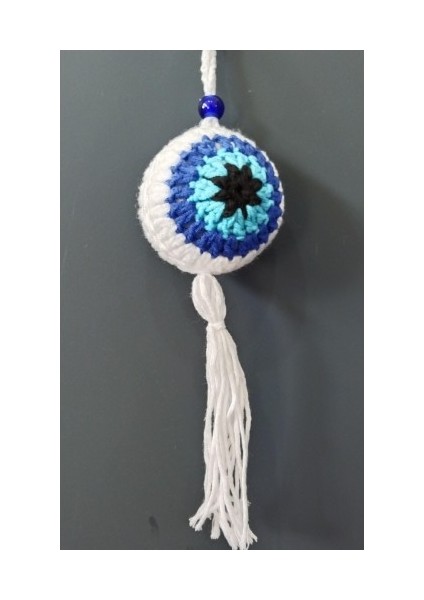 Nazar Boncuğu Desenli Püsküllü Beyaz Araba Süsü fiyatları