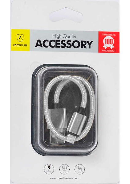 Gri 30 cm Halat Micro USB Kablo fiyatları