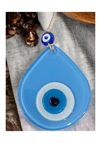 Orta Boy Mavi Damla Desen Nazar Boncuklu Duvar Dekoru Cam Duvar Süsü modelleri