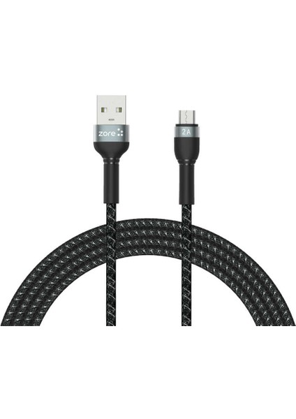 Siyah Shira Serisi Micro USB Kablo 2 Metre