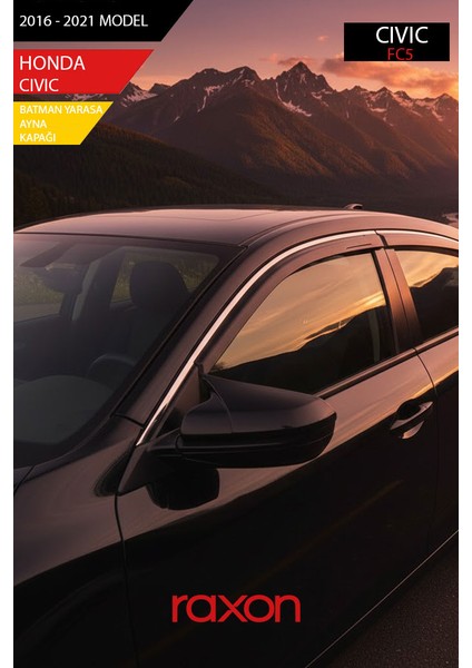Honda Civic Fc5 Batman & Yarasa Ayna Kapağı – Parlak Piano Black Sport modelleri