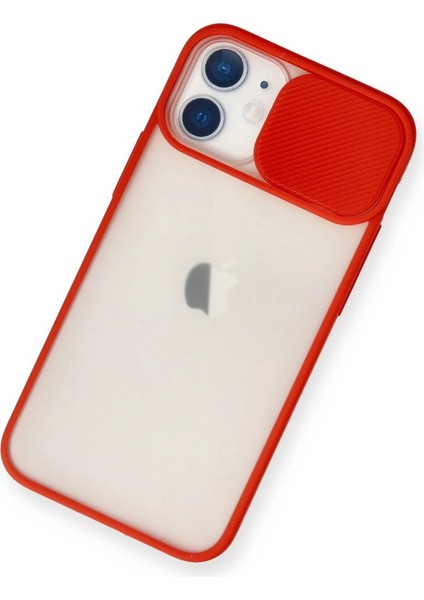 Iphone 11 Kılıf Palm Buzlu Kamera Sürgülü Silikon - Kırmızı modelleri