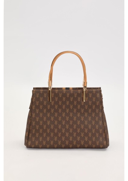 Kahve Monogram Desenli El Çantası fırsatları