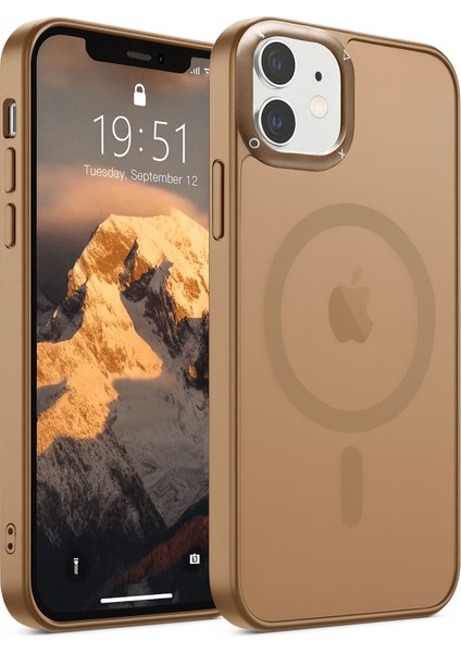 Apple iPhone 12/12 Pro Kılıf Magsafe Wireless Şarj Özellikli Kamera Detaylı Mat Silikon Kapak