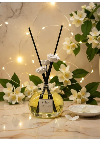 Yasemin Çiçeği Seramik Taş Çiçekli Çubuklu Oda Kokusu Anadolu Yasemini 80 ml