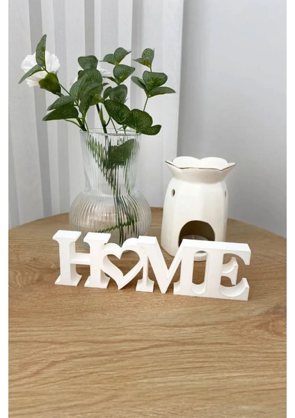 Home Yazılı Dekoratif Biblo Masaüstü Dekor - Beyaz 22 cm x 6 Cm. modelleri
