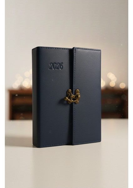 A5 2026 Kilitli Ajanda 168 Yaprak Suni Deri Kapaklı Günlük Ajanda Ayraçlı Planlayıcı Ajanda 15X21CM