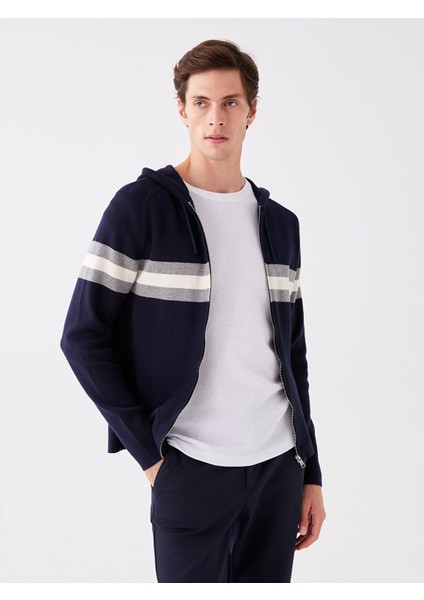 Yeni Sezon Kapüşonlu Uzun Kollu Erkek Triko Hırka
