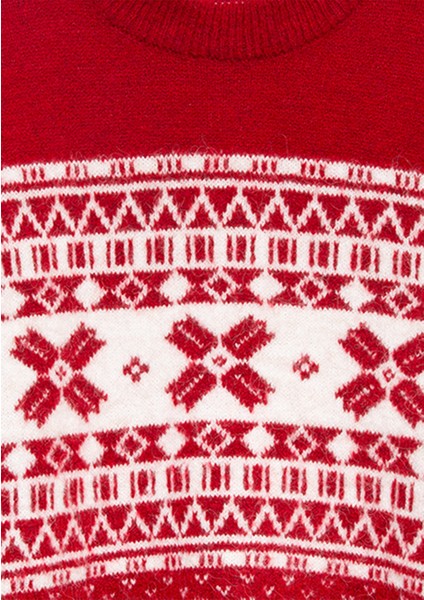 Yılbaşı Temalı Kırmızı Kazak 1710869-70057