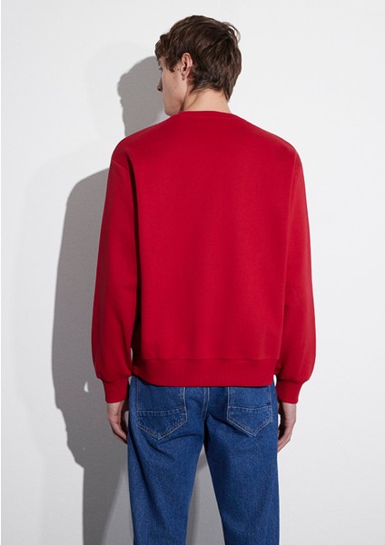 Yılbaşı Temalı Kırmızı Sweatshirt 0S10552-70390 fırsatları