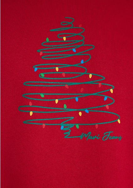 Yılbaşı Temalı Kırmızı Sweatshirt 0S10552-70390