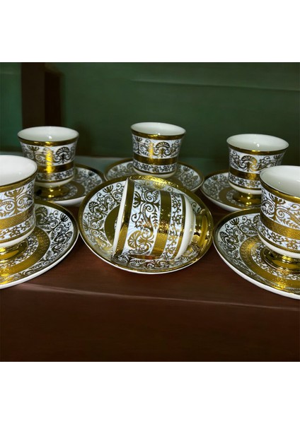 Porselen Ayaklı Fincan Takımı 6lı 90 cc (RSY-232)