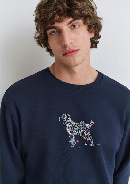 Yılbaşı Temalı Lacivert Sweatshirt 0S10553-82318 indirimleri