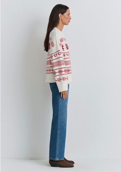 Yılbaşı Temalı Ekru Kazak 1710804-70057 fırsatları