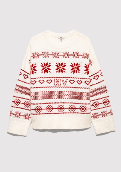 Yılbaşı Temalı Ekru Kazak 1710804-70057 indirimleri