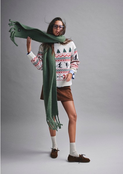 Yılbaşı Temalı Ekru Kazak 1710860-70057