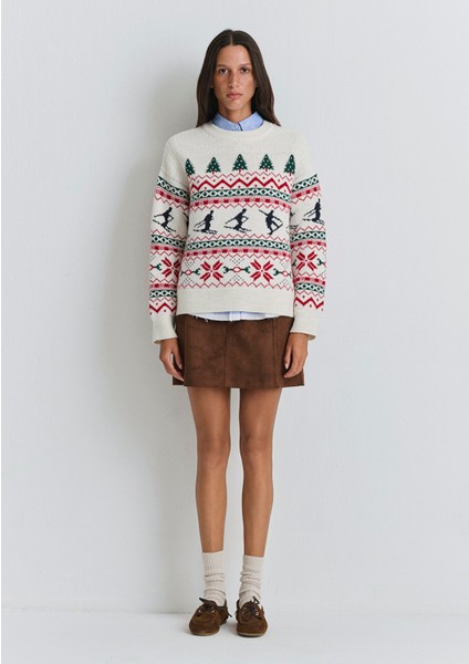 Yılbaşı Temalı Ekru Kazak 1710860-70057 modelleri